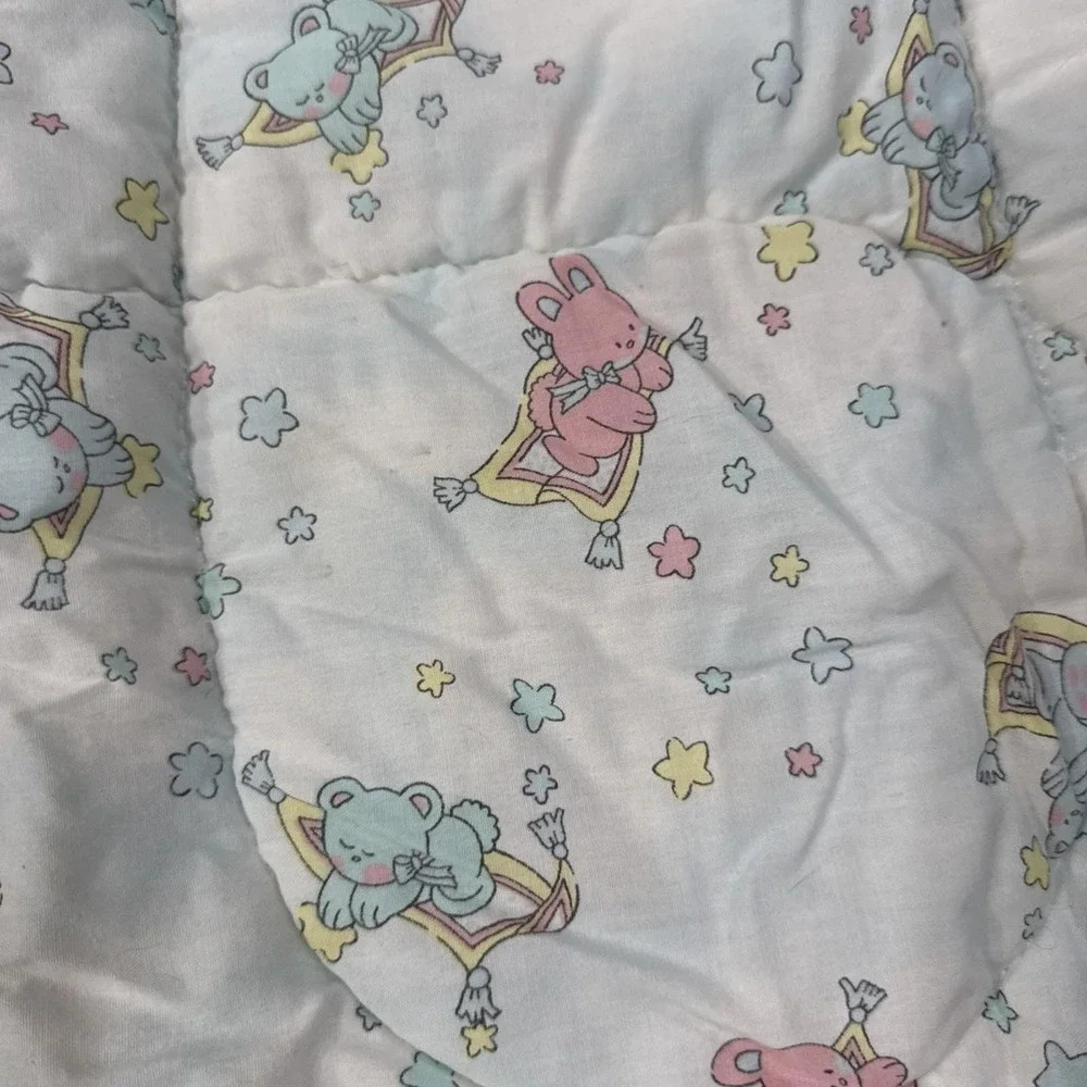 Vintage Baby Crib Quilt Blanket Baby‎ Animals 33x42